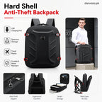 Black with Red Bag Pack with USB Port and Anti-Theft