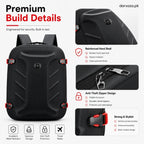Black with Red Bag Pack with USB Port and Anti-Theft