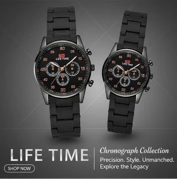 LT Royal Classic Black Couple Watch Set